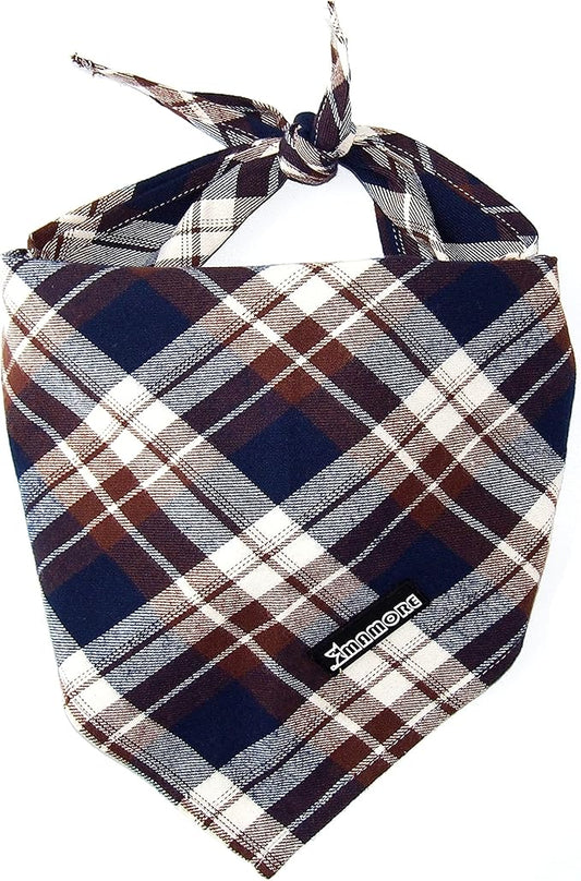Adjustable Plaid Dog Bandanas 1PC Soft