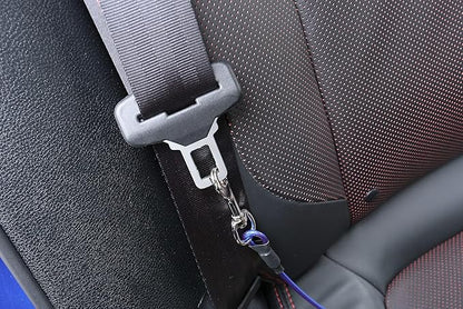 Mogoko Pet Dog Car Seat Belt Restraint, Coated Stainless Steel Chew Proof Dog Vehicle Safety Tether Cable, Double Clip No-Chew Pet Car Leash Lead-24 Inch