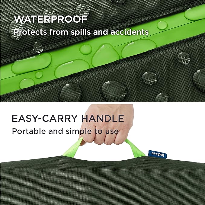 Bedsure Chewproof Durable Outdoor Waterproof Dog Bed with Heavy Duty Cover (44"x32", Moss