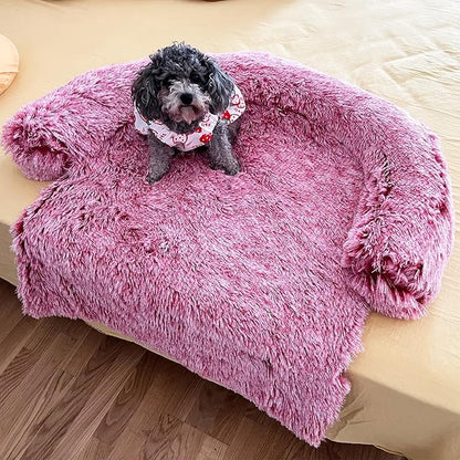 Calming Dogs/Cats Bed Fluffy Plush Dogs/Cats Mat for Furniture Protector with Waterproof Lining