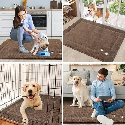 BEQHAUSE Dog Door Mat for Muddy Paws Absorbent Dirt Trapper Entryway Rug Non-Slip Washable Dog Welcome Mat Soft Mud Mat for Dogs Entry Indoor Door Mat for Inside Floor 24"x36"