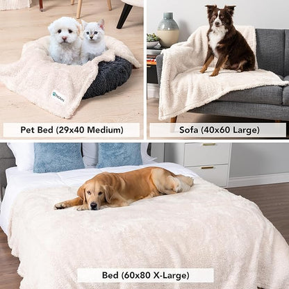 PetAmi Dog Blanket for Large Dogs Beige 60x80