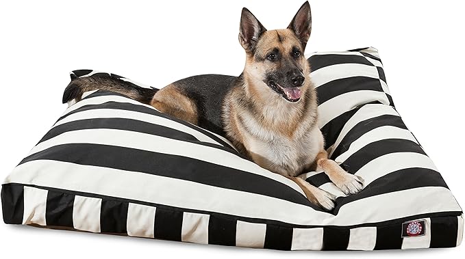 Majestic Pet Rectangle Large Dog Bed Washable – Non Slip Comfy Pet Bed – Dog Crate Bed with Removable Washable Cover – Dog Kennel Bed for Sleeping 50x42x5 Inch