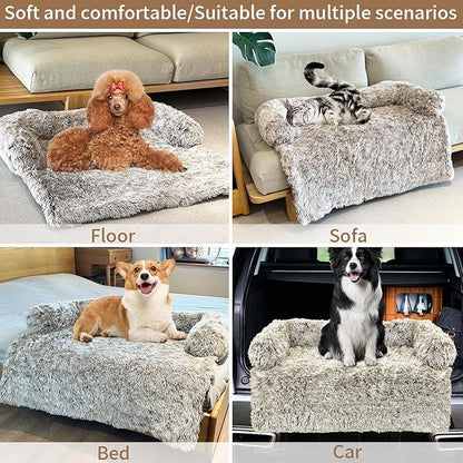 Calming Dog Couch Bed for Large Dogs 40.2 x 35.4 x 7.9 Inches