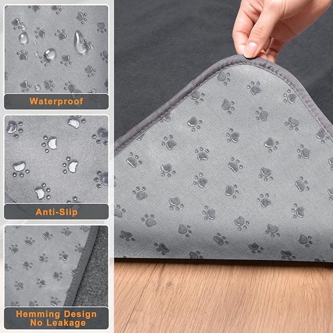 LOOBANI Washable Pee Pad for Dogs 2 Packs 36x41in, Gray