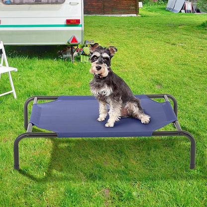MoNiBloom Elevated Dog Bed Cooling Raised Ped Bed Portable Dog Cot for Camping or Beach 35 Inches