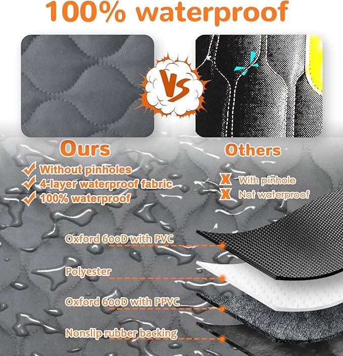 URPOWER Dog Car Seat Cover for Back Seat