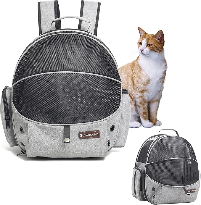 Cat Backpack, Pet Carrier Backpack for Small Cats and Dogs, Puppies Kittens Fully Ventilated Mesh Dog Backpack Bag for Traveling, Hiking, Outdoor