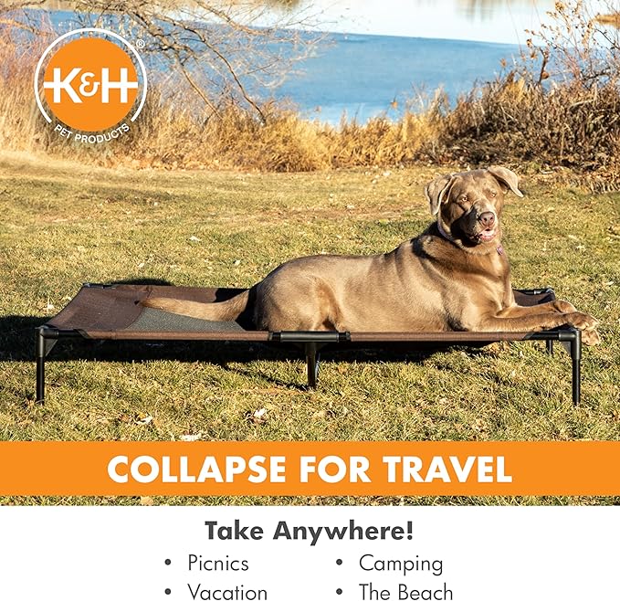 K&H Pet Products Dog Cots Beds for Large Dog- Elevated Outdoor Dog Cot Bed- Raised Dog Hammock Cooling Bed- Washable