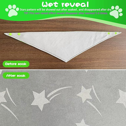 Dog Summer Cool Down Bandana, 3 Layers Special Cooling Materials, Using Water Cool Down, Reversible and Wet Reveal Ice Bandana, Cooling Reflective Dog Bandana (Green.L)