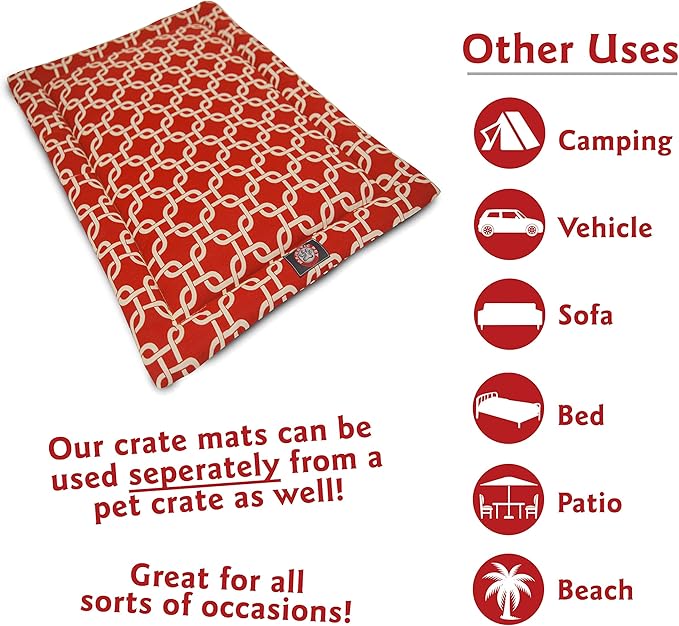 24" Links Red Crate Dog Bed Mat By Majestic Pet Products