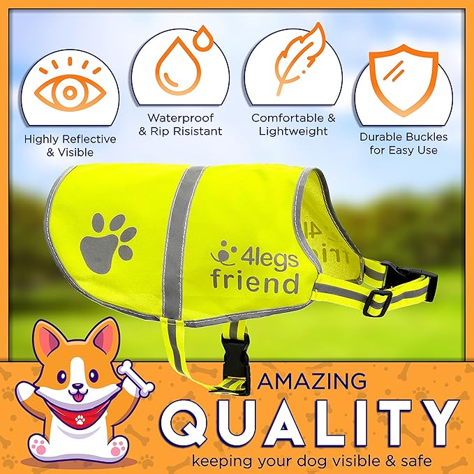 Dog Safety Reflective Lightweight Vest 6 Sizes