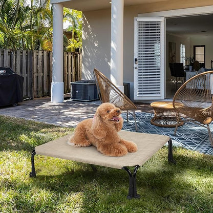Veehoo Elevated Dog Bed 29" x 18", Beige