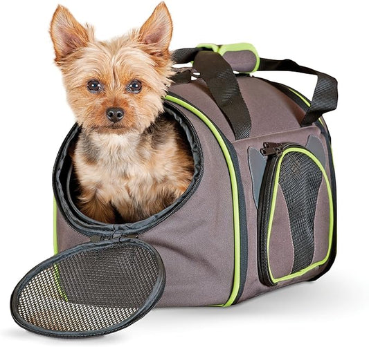 K&H Pet Products Classy Go Pet Carrier Brown/Lime Green Medium 21" x 10" x 10.5"