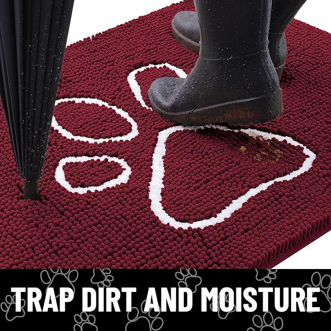 smiry Dog Door Mat for Muddy Paws (30x20 Inches,