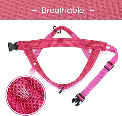 Didog Soft Mesh Padded Dog Vest Harness, Escape Proof/Quick Fit Reflective Dog Strap Harness,Easy for Walking Training (XS:Chest 15-18", Mesh-Hot Pink)