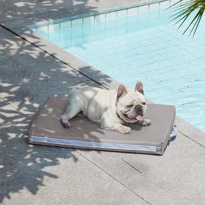 Bedsure Chewproof Durable Outdoor Waterproof Dog Bed with Heavy Duty Cover (30"x20", Grey)