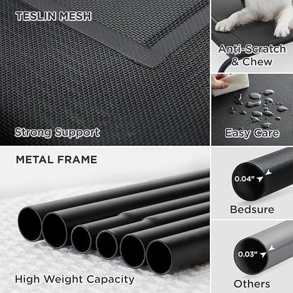 Bedsure Large Elevated/Raised Pet Cots Bed with Skid-Resistant Feet for Large Dogs