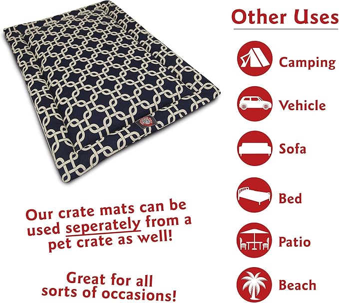 48" Links Navy Blue Crate Dog Bed Mat By Majestic Pet Products