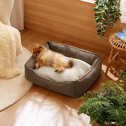 Bedsure Washable Dog Bed for Small Dogs 25x21x8inches, Brown