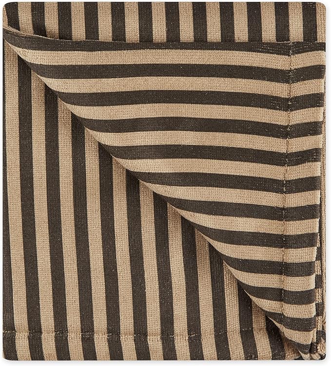 Bone Dry Pet Grooming Towel Collection Absorbent Microfiber X-Large, 41x23.5", Striped Brown