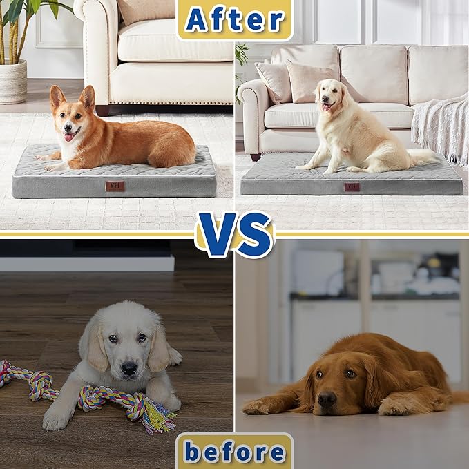 Orthopedic Dog Beds for Large Dogs with Removable Washable Cover 42 inch,