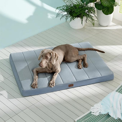 Bedsure Cooling Gel Foam Dog Bed for Large Dogs Cover(41"x29", Blue)