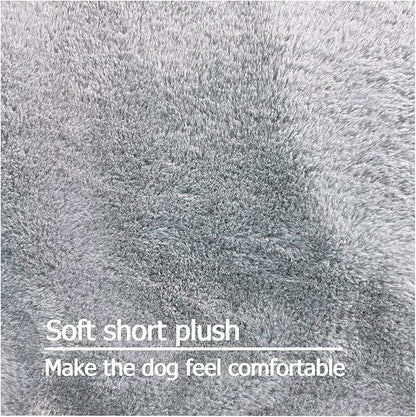 Dog Bed Cover 36L x 27W x 4H Inch,Heavy Duty Durable Waterproof Fluffy Soft Short Plush Replacement Dog Bed Covers,Washable Removable Pet Bed Mattress Cover with Zipper.Grey,Cover Only.