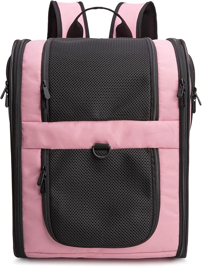 apollo walker Pet Carrier Backpack for Large/Small Cats and Dogs, Puppies, Safety Features and Cushion Back Support for Travel, Hiking, Outdoor Use (Pink)