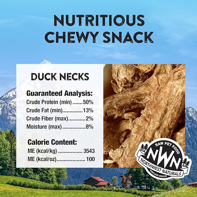 Northwest Naturals Raw Rewards Freeze-Dried Duck Neck Treats for Dogs and Cats - Bite-Sized Pieces - Healthy, 1 Ingredient, Human Grade Pet Food, All Natural - 5 Oz (Pack of 3) (Packaging May Vary)