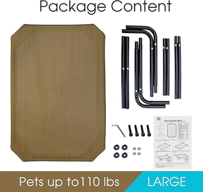 PHYEX Heavy Duty Steel-Framed Portable Elevated Pet Bed 50.5" L 30.5" W 7.8" H(L,