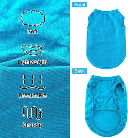 Dog Shirt Vest Clothes for Small Dogs Boy Girl Summer Solid Stretchy Puppy T-Shirts Soft Cool Breathable Lightweight Dog Sweatshirt Pet Cat Outfit