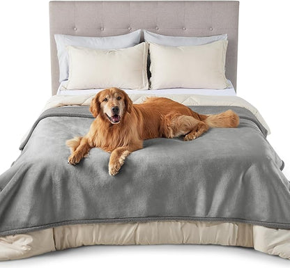 Lesure Waterproof Dog Blanket for Large Dogs 360GSM Wheat 200GSM Flannel 60x80