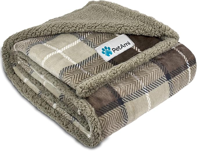 PetAmi Waterproof Dog Blanket for Small Medium Dog 29x40 Plaid