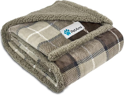 PetAmi Waterproof Dog Blanket for Small Medium Dog 29x40 Plaid