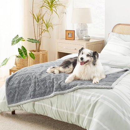 Bedsure Waterproof Dog Blankets for Large Dogs 50"x60", Grey