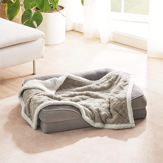 Bedsure Waterproof Dog Blankets for Small Dogs 25"x35", Taupe