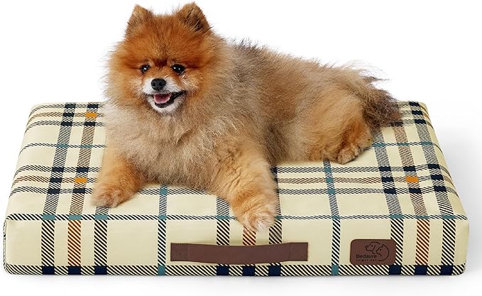 Bedsure Small Patterned Dog Bed for Small Dogs Cover(24"x16", Cream)