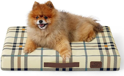 Bedsure Small Patterned Dog Bed for Small Dogs Cover(24"x16", Cream)