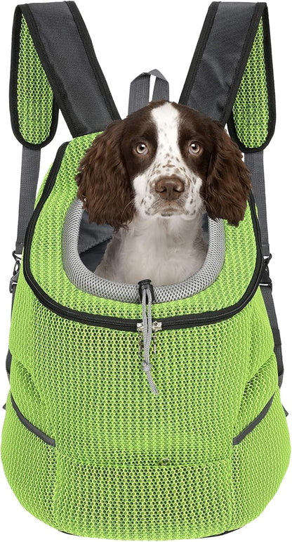 Mile High Life | Hiking Outdoor Pet Carrier Backpack | Kitty Puppy Cat Carrier | Dog Carrier for Small Dogs | Dog Backpack w Breathable Mesh with Soft Padding(Comb Lime Green, Small (Pack of 1))