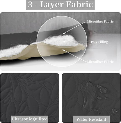 Easy-Going Waterproof Dog Bed Cover Reversible Leak Proof Pet Blanket Replacement Mat for Furniture Washable Couch Cover Sofa Cover for Dogs Cat(68x86 Inch, Dark Gray/Beige)