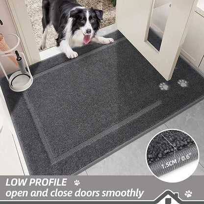 BEQHAUSE Dog Door Mat for Muddy Paws Dirt Trapper Absorbent Mud Mat for Dogs Non-Slip Washable Entryway Rug Low-Profile Soft Indoor Door Mats for Muddy Wet Shoes and Paws 32"x48"