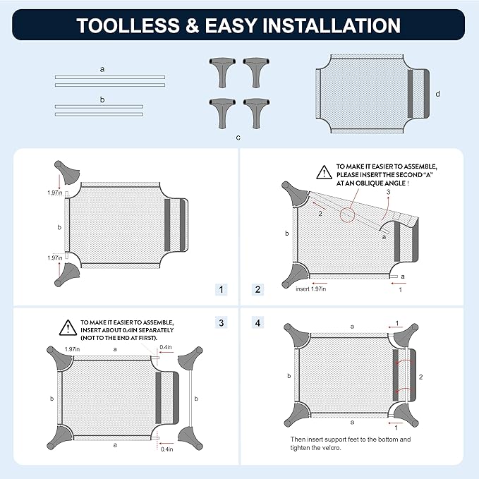 Elevated Dog Bed for Medium Dogs 150lbs, Durable