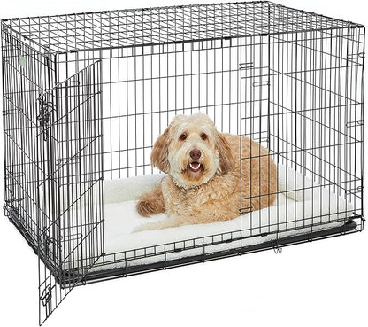 MidWest Homes for Pets Bolster Dog Bed 48L-Inch White Fleece Dog Bed w/ Comfortable Bolster 48-Inch Dog