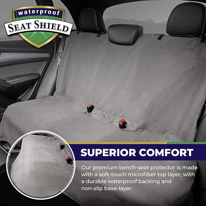 Washable Backseat Cover- Universal Heavy Duty Non-Slip Back Seat Protector for Kids