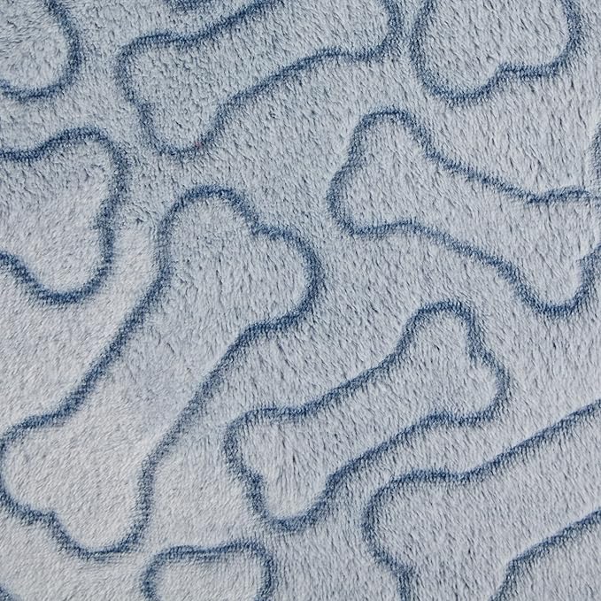 Bone Dry Embossed Bone Print Pet Blanket 36x48", Navy