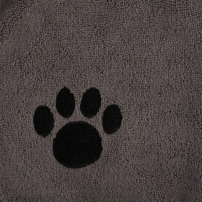 Bone Dry Pet Robe Collection Embroidered Absorbent Microfiber bath Robe with Adjustable Closure