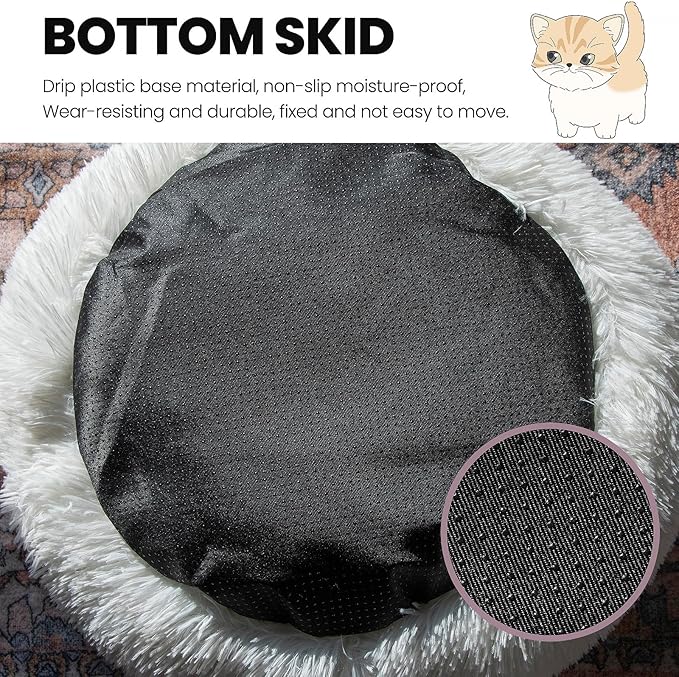 Cat Bed Round Fluffy Hooded Cat Bed Cave