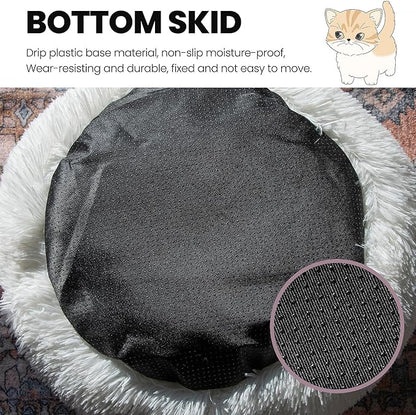 Cat Bed Round Fluffy Hooded Cat Bed Cave