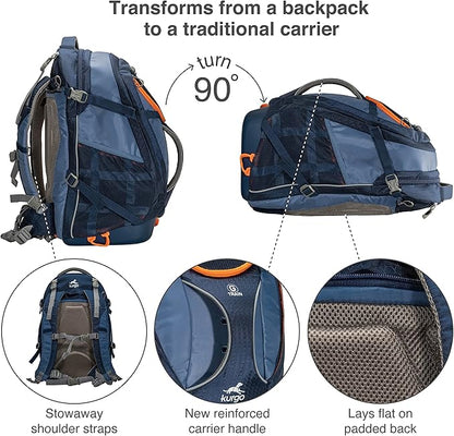 Kurgo G-Train - Dog Carrier Backpack for Small Pets - Cat & Dog Backpack for Hiking, Camping or Travel - Waterproof Bottom - Navy Blue